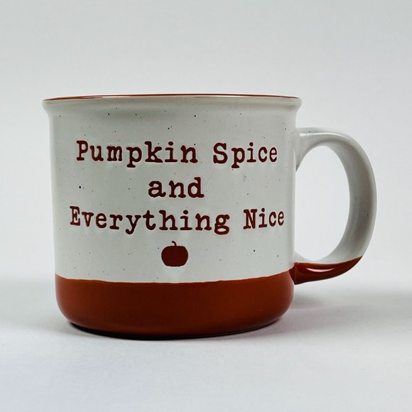 Sheffield Home Pumpkin Spice & Everything Nice 18 oz Orange Beige Coffee Mug - Picture 3 of 5